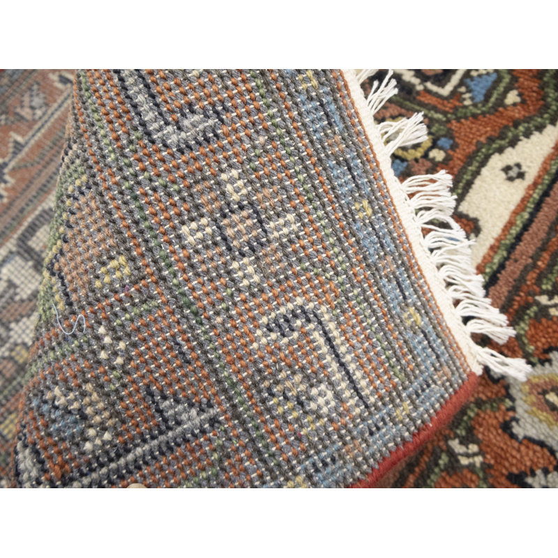 Tapis oriental en laine noué à la main crème , Tapis de couloir 2 pi 7 po x 15 pi 11 po