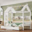 Lit plateforme simple avec tiroirs de rangement, tablettes et conception ludique, aucun sommier requis, idéal pour les chambres d'enfants-348158290