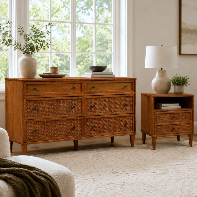 Ensemble de chambre à coucher 2 pièces en bois massif Ing mid