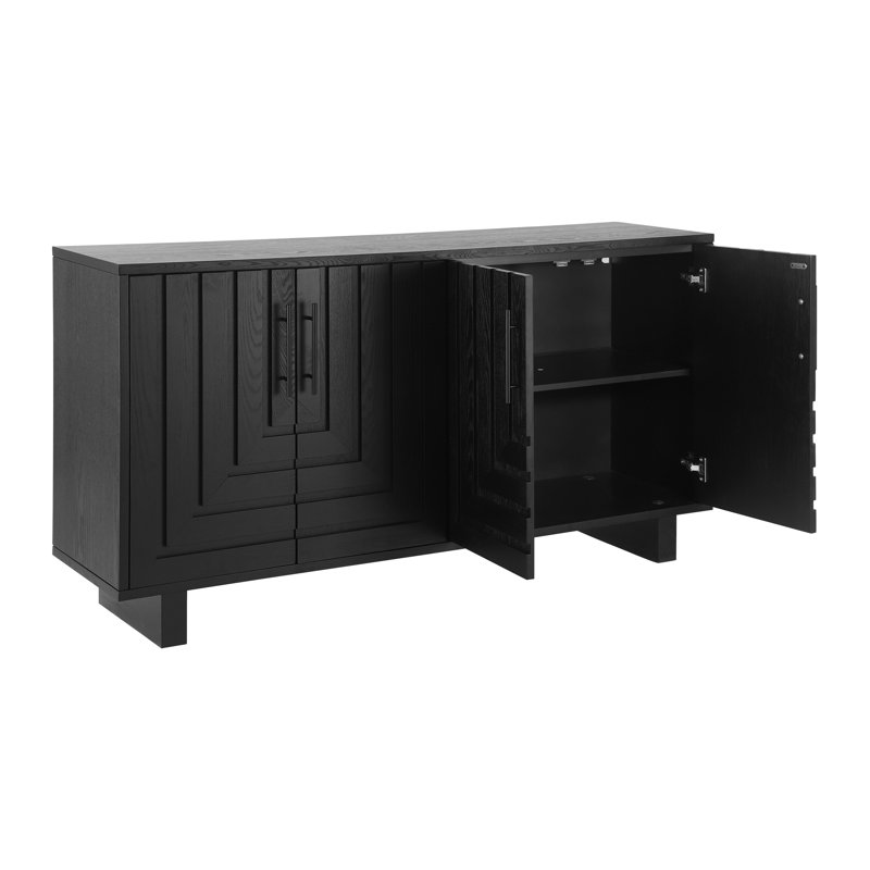 Buffet 4 portes Lyra, Noir