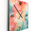 Orange et bleu sarcelle enchantés, horloge murale moderne abstraite-1317554858