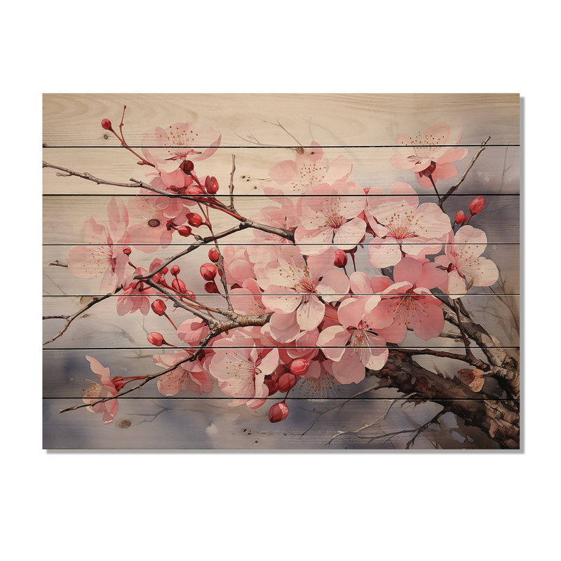 Porcelaine de Chine, impression sur bois, H 30 po x l 40 po x P 0,78 po