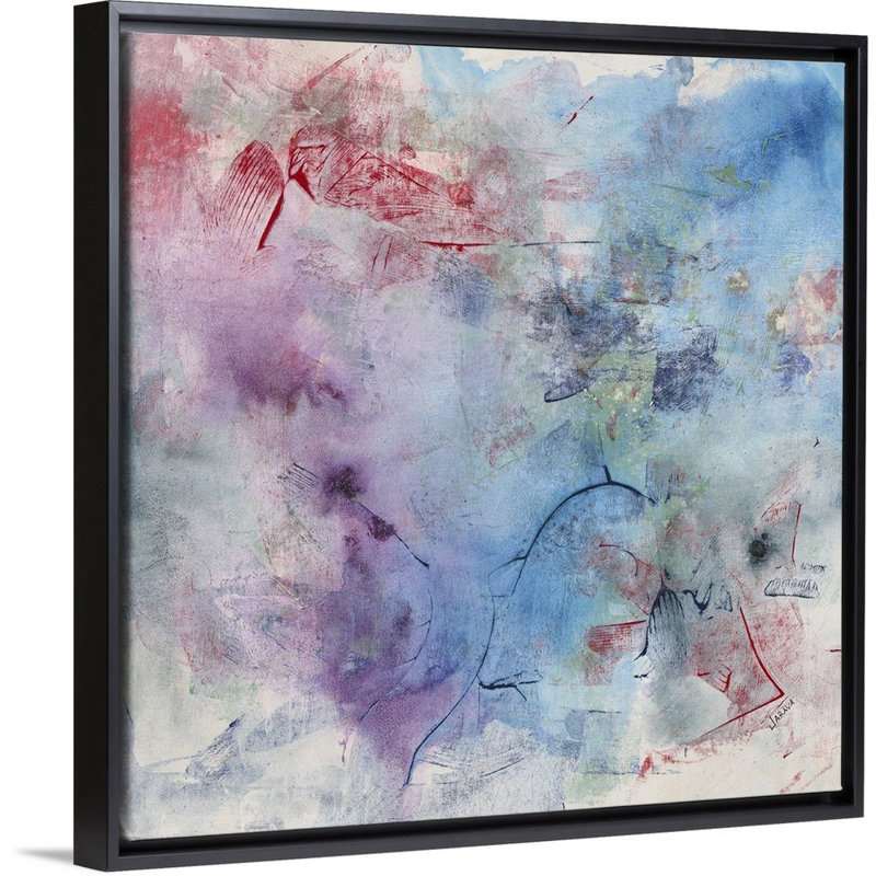 «Fun and Games I», peinture sur toile, H 21,7 po x l 21,7 po x P 1,75 po, Cadre flottant noir