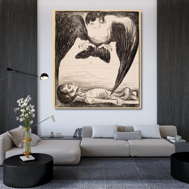 "Harpy" par Edvard Munch - Art sur toile tendue avec châssis, H 48 po x l 33 po