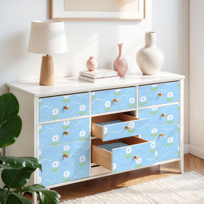 Papier peint auto-adhésif à motif floral bleu transparent auto-adhésif et amovible 17,7 po x 118 po (45 x 300 cm)
