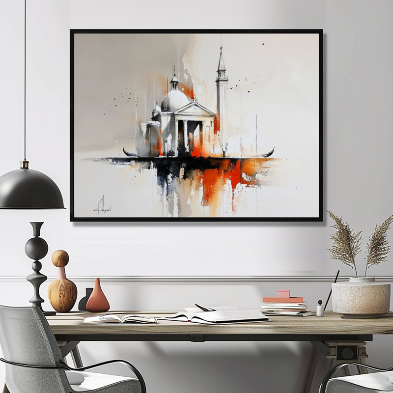 «Watercolor Venice's Architecture I», reproduction sur toile, Noir, H 12 po x l 20 po