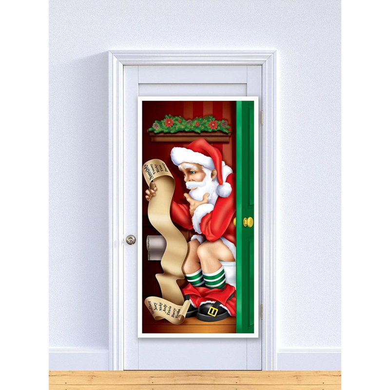 Couverture de porte WC Père Noël