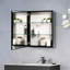 Armoire à pharmacie 20 po x 26 po avec surface de montage ou encastré noir mat avec miroir