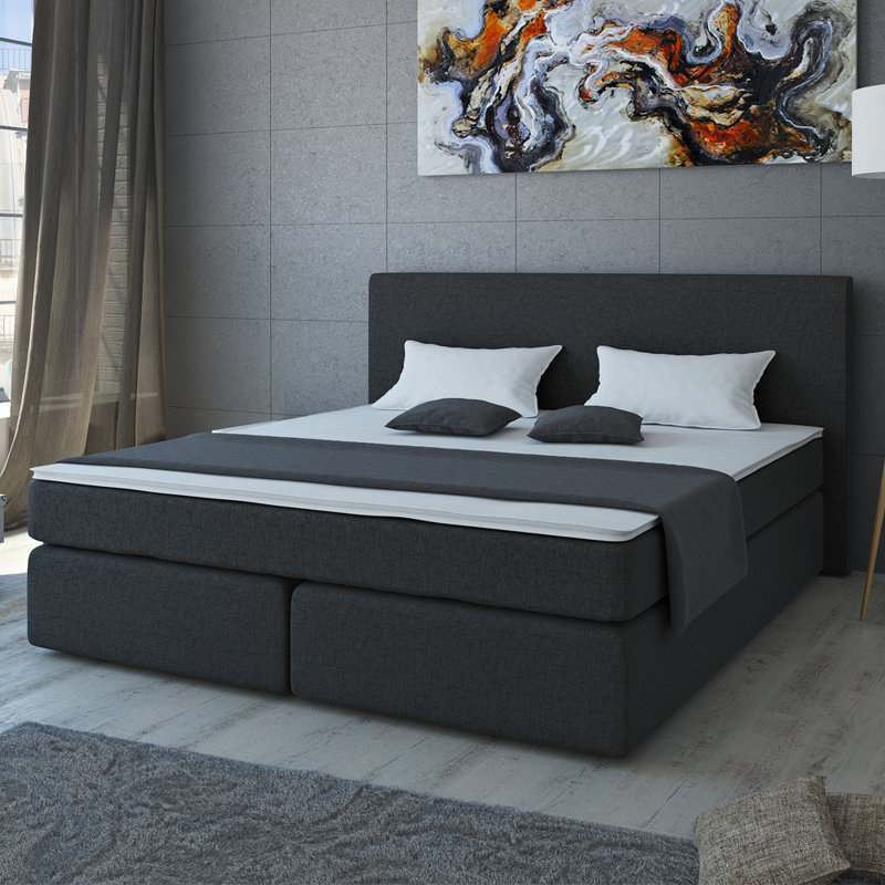 Jaquae Upholstered Bed with Mattress, Super King (6')