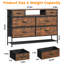 Metal 120cm W 6 - Drawer Chest of Drawers-1486944701