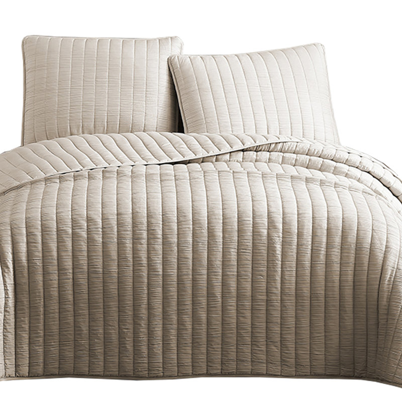 Ensemble de couvre-lit en microfibre 3 pièces , Édredon très grand + 2 pièces supplémentaires, Brun