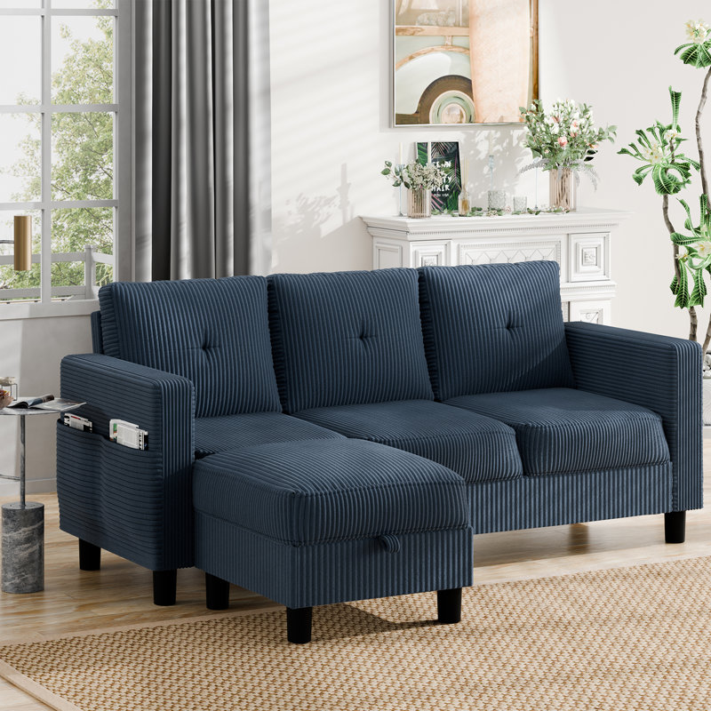 Serio upholstered sofa, Bleu