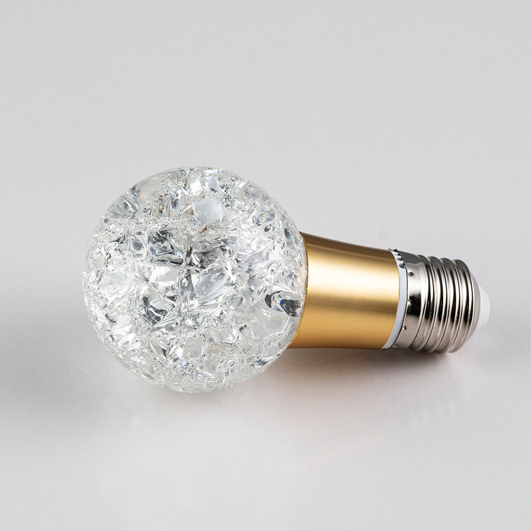 Ice-Cracked Orb LED Light Bules, 3000K Warm White, E26/27 Medium Base Bulbs (Base not included)