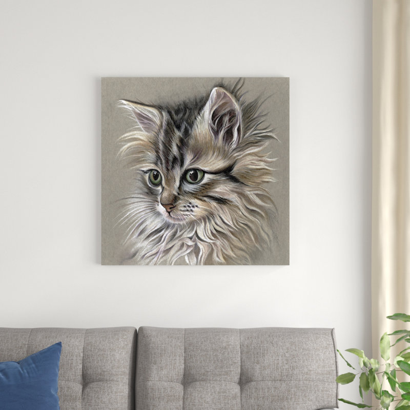 Portrait de chaton I, H 30 po x l 30 po, Non, Imprimé avec cadre noir