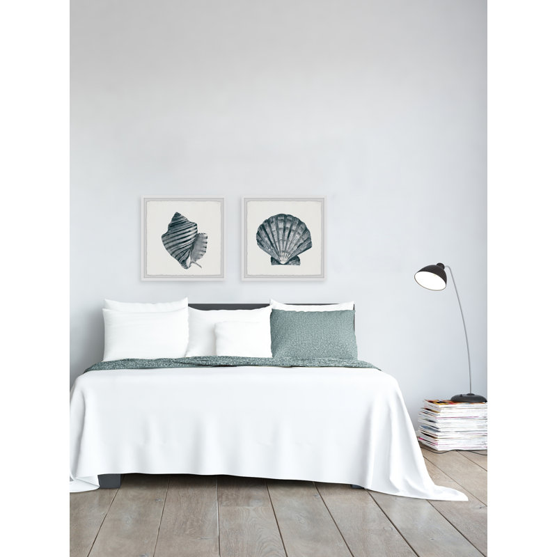 Lozano Striped Queen Conch II 2 Piece Single Picture Frame Painting Set, 30cm H x 61cm W x 3.81cm D