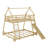 Twin Over Queen House Bunk Bed With Nets And Ramp-1126472616