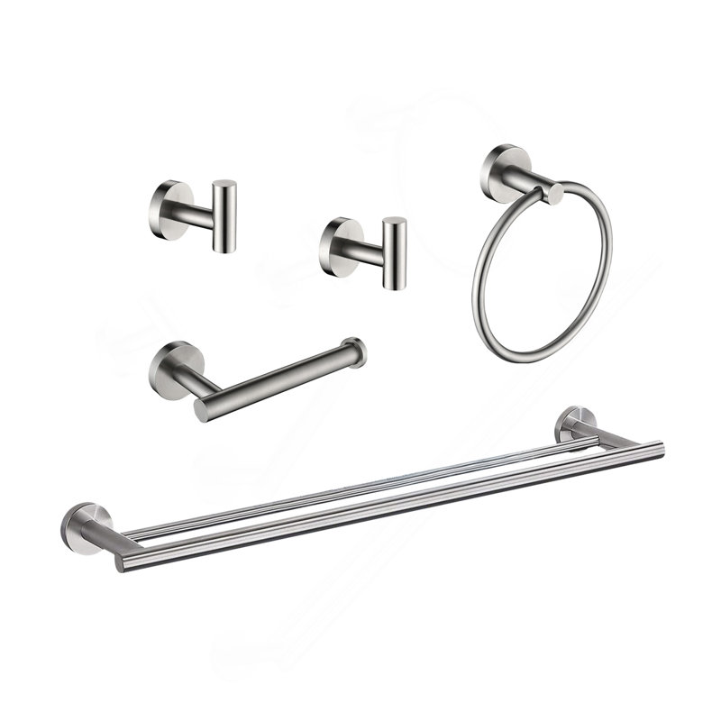 Ensemble de support à serviettes 5 pièces, Nickel brossé