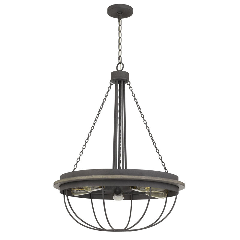 Trost 5 - Light Wagon Wheel Chandelier, 33" H x 24" W x 24" D, 5