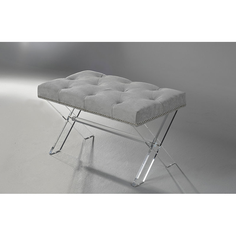 Banc rembourré Lawhon, Blanc cassé