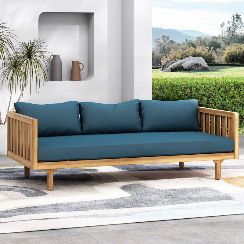 Lit de jour 3 places avec structure en bois - poids du colis de 92,88 lb x 34,5 po Largeur et coussins hydrofuges