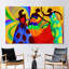 Abstrait danseur africain sur toile - décoration murale vibrante-111850304-111850282