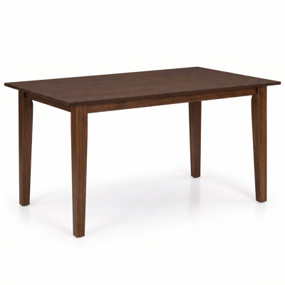 59-Inch Rectangular Wood Dining Table, Dark Walnut Brown Finish
