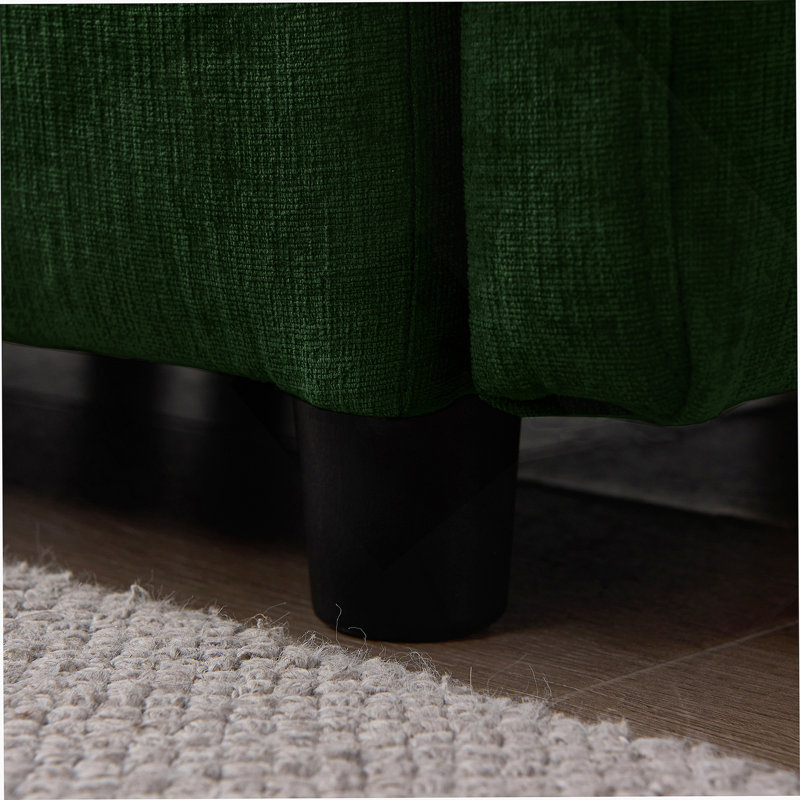 Canapé modulaire en L de 105 po avec repose-pieds, revêtement en chenille souple et sièges spacieux pour la vie moderne.
