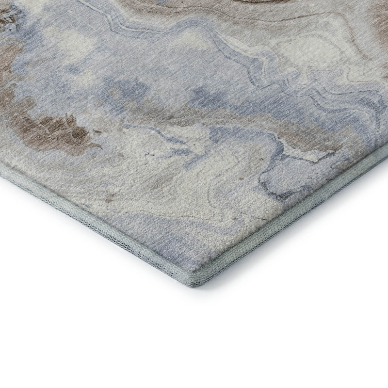 Premium Machine Washable Mayfield AMF1862 Swirls Rug, Rectangle 2'6" x 3'10"