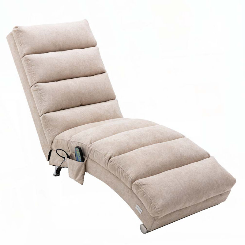 Chaise longue rembourrée Laquasia, Lin beige