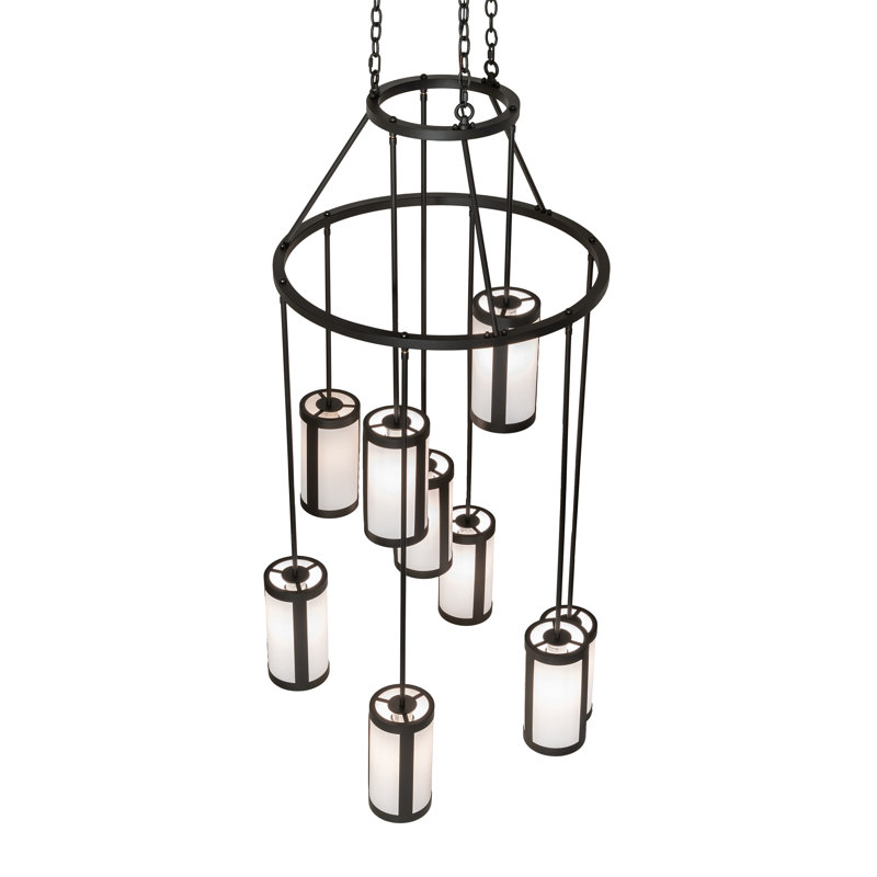 Lustre cylindrique unique à 9 lumières Bettard