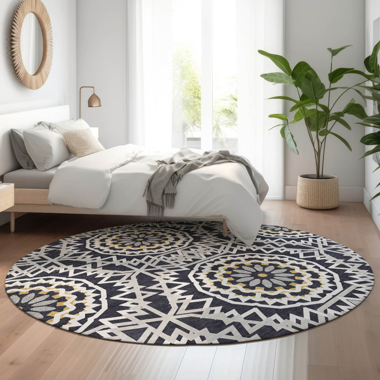 Premium Machine Washable Cerrito Black Rug