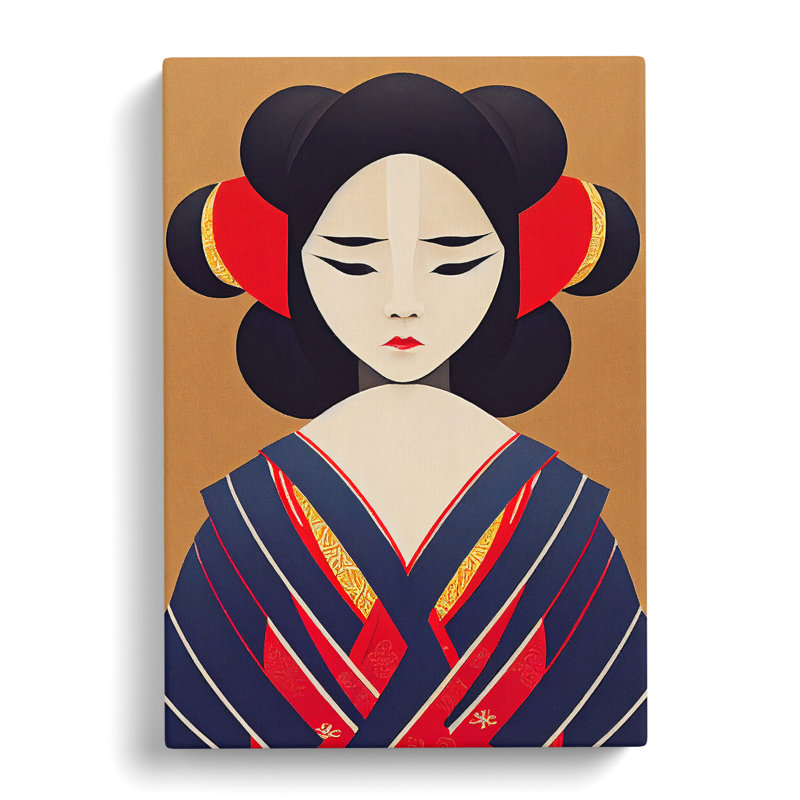 Artful Geisha No.5 - Wrapped Canvas Print, 60cm H x 40cm W x 3cm D