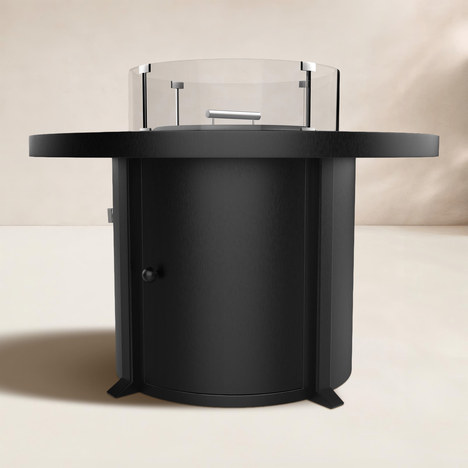 Round Fire Pit Table, Gray