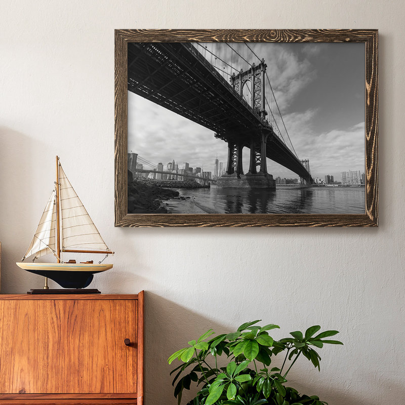 " Manhattan Bridge ", 18" H x 26" W x 1.5" D, Walnut
