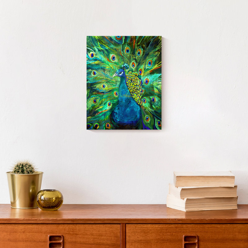 «Peacock Power 2», reproduction sur toile, H 10 po x l 8 po