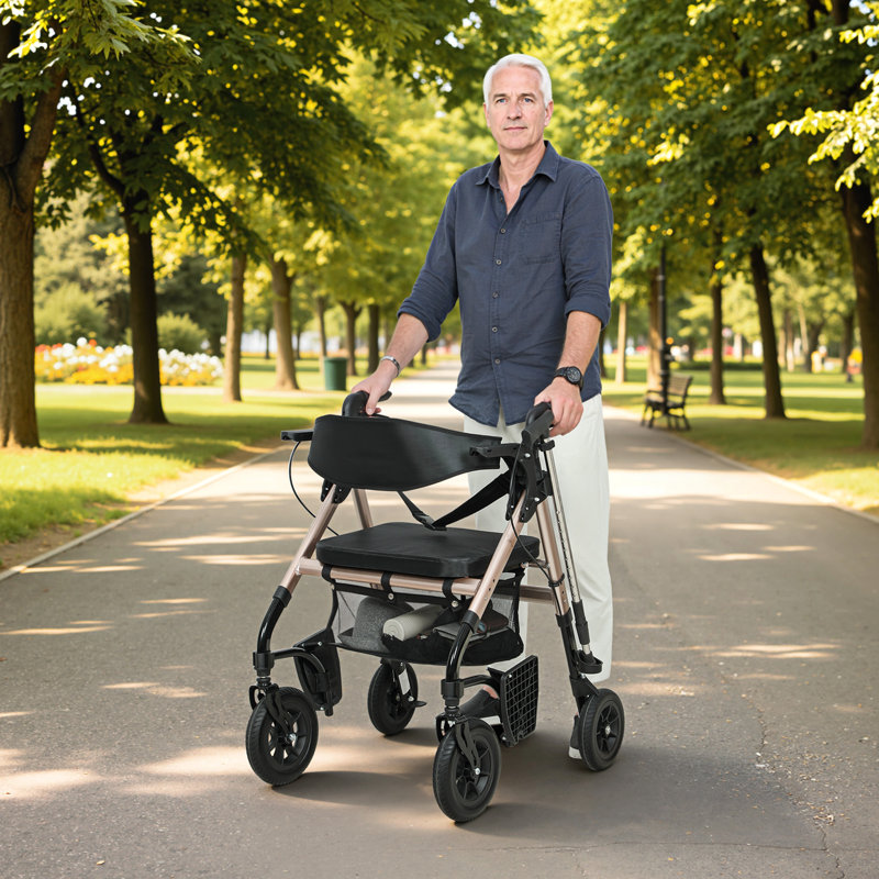 103cm H x 69cm W Rollator Walker, Black