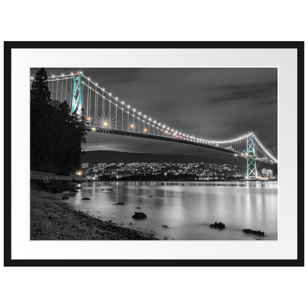 Gerahmtes Poster Lions Gate Bridge in Vancouver