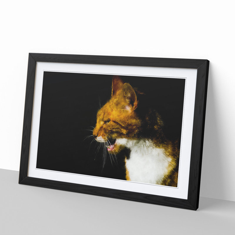 Portrait of a Cat Vol.5 - Picture Frame Painting, 27cm H x 36cm W x 2cm D, Black Framed