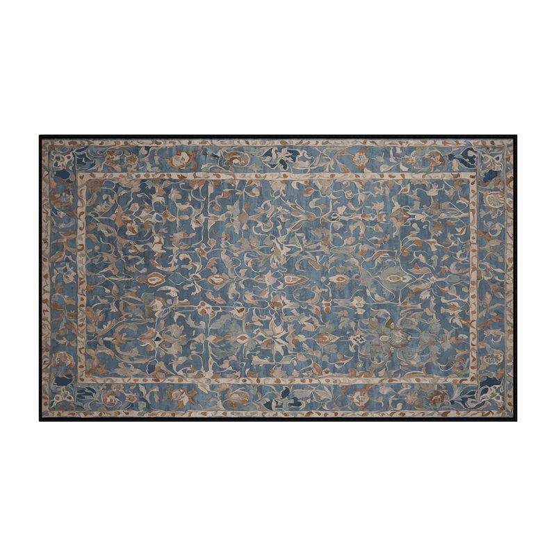 Tapis noir lavable à la machine, Rectangle 7 pi x 9 pi