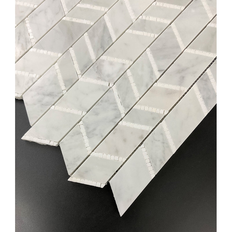 Marble Random Wall & Floor Tile, White Carrara / Thassos White