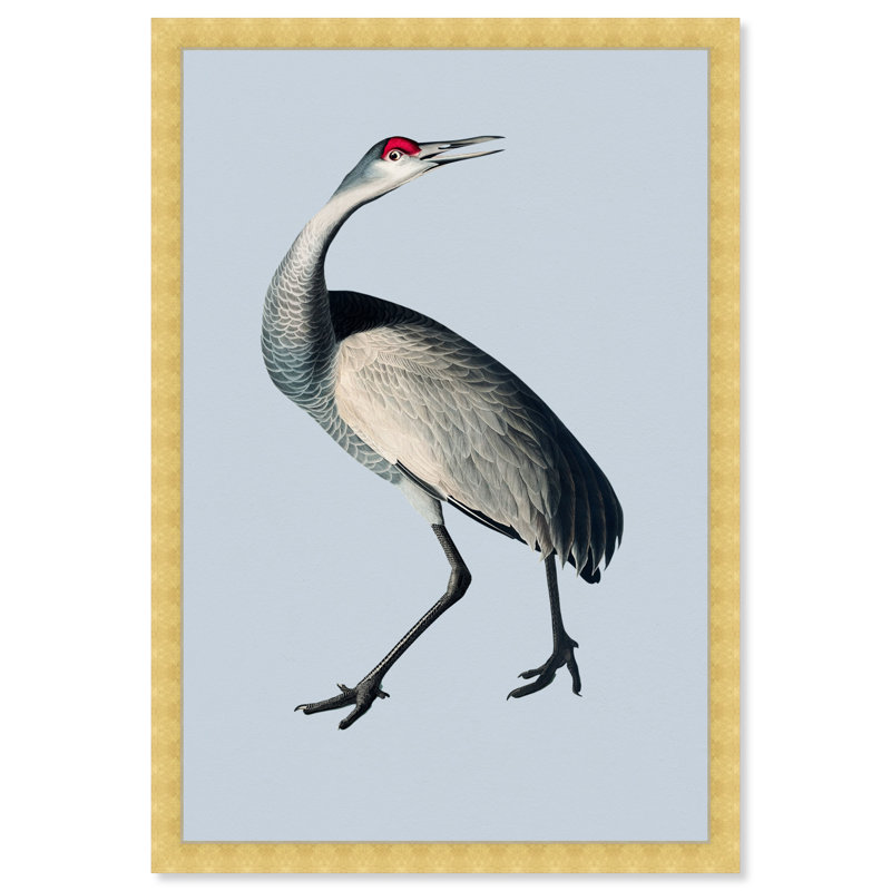 «Bird on Grey Ice» par Oliver Gal - impression encadrée, Or, H 45 po x l 30 po x P 1,5 po