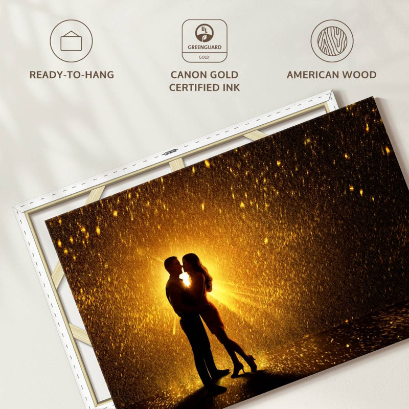 Couple de Hardie sous la pluie, H 16 po x l 24 po