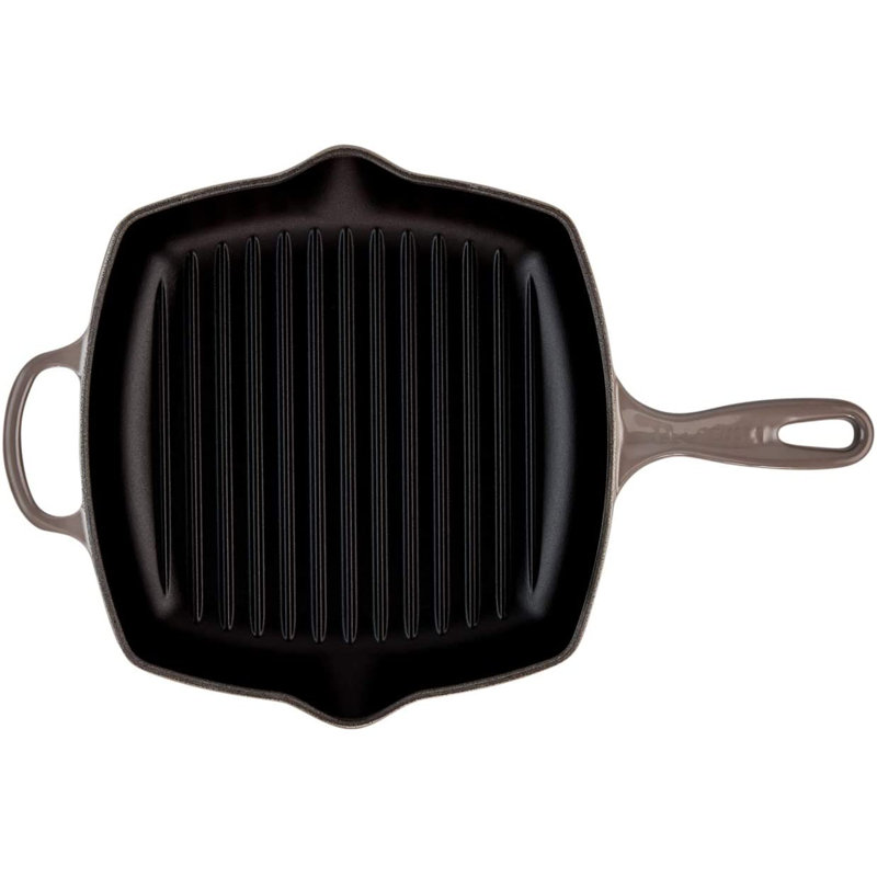 Le Creuset Enameled Cast Iron Signature 10.25" Square Skillet Grill, Oyster