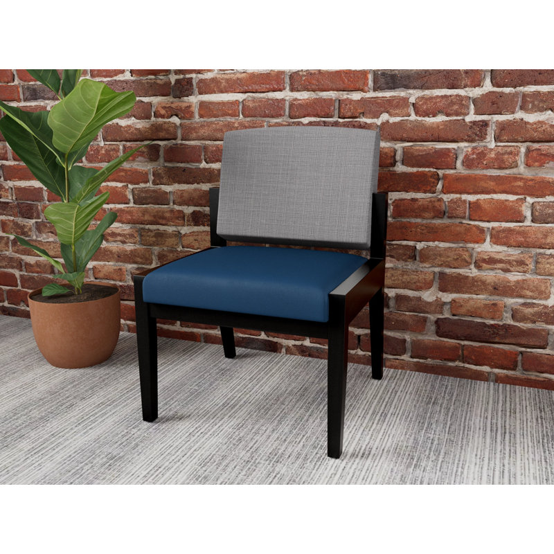 Chaise d'invité Amherst, Noir, Chambray gris / Patriot Plus Blue Ridge