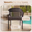 Arro Bistro Stacking Chairs, Mocha, Wicker Construction, Indoor & Outdoor - 4 Piece Set