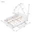 Grand lit plateforme en bois avec garde-corps et 2 tiroirs-486560533