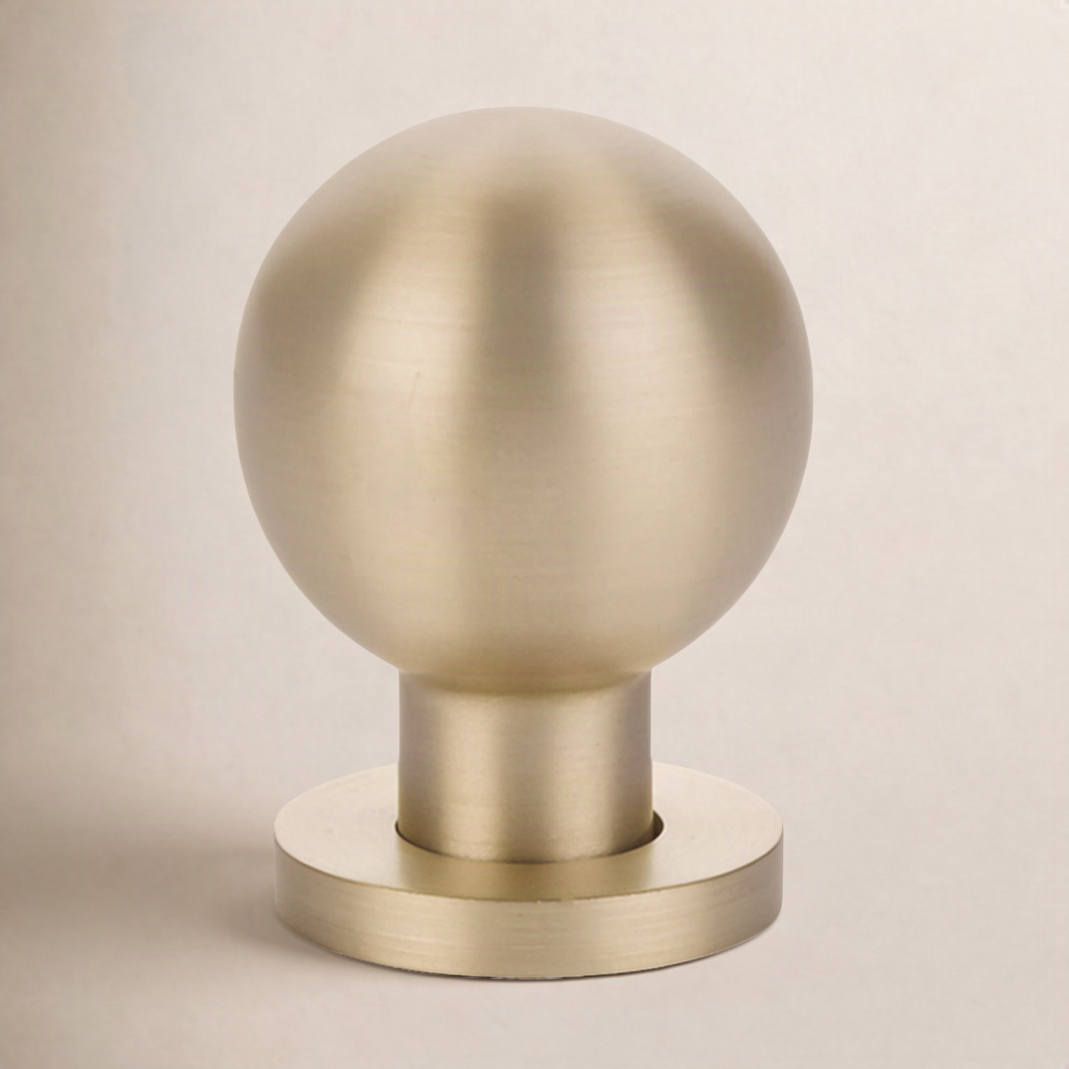 Globe Round Cabinet Knob, Satin Brass