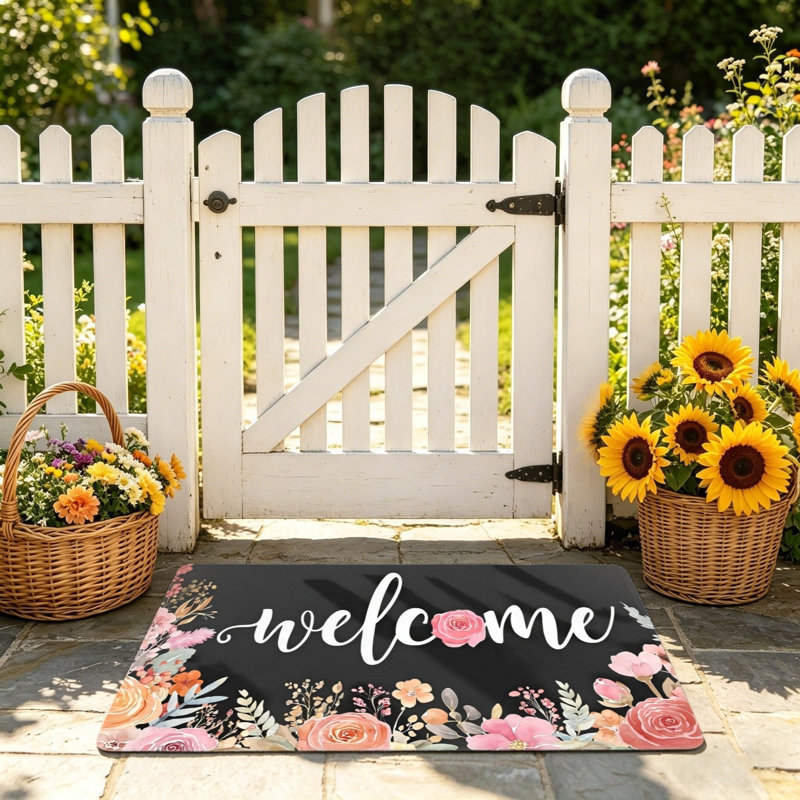 Tapis rose et rose 24 po x 36 po, pour entrée, rose et rose