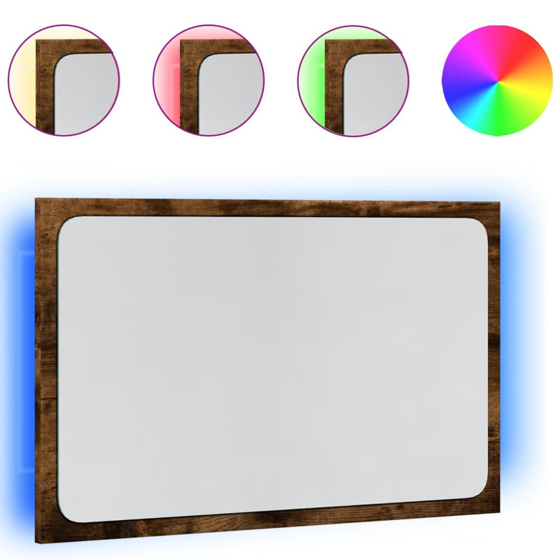 Daequan Flat Mirror, Sonoma Oak