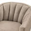 Fauteuil d'appoint pivotant à jupe d'inspiration côtière, pivotant à 360 degrés en métal, dossier à canaux verticaux, assise élégante et confortable à ressorts ensachés, coussin réversible amovible, 4 teintes légères.